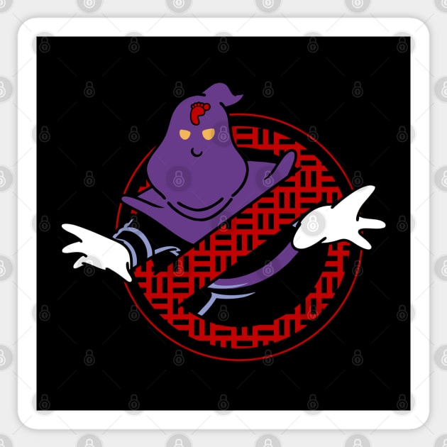 Funny Retro Ghost Ninja Villain 80's Cartoon Mashup Parody Sticker by BoggsNicolas